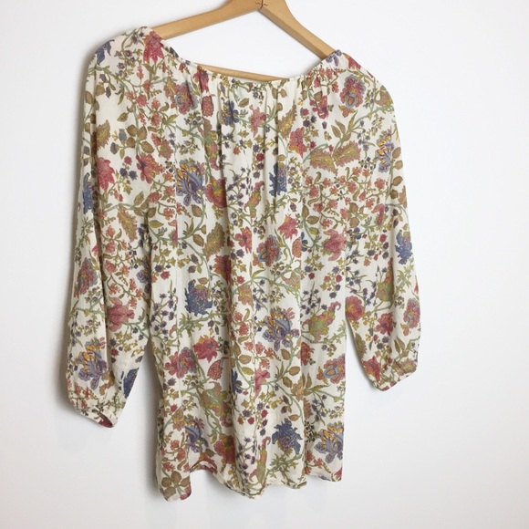 CHAPS floral blouse size large feminine casual - Picture 3 of 3